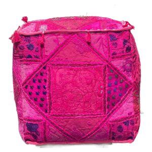 Poef India Vierkant - Roze