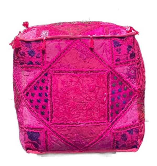 Poef India Vierkant - Roze