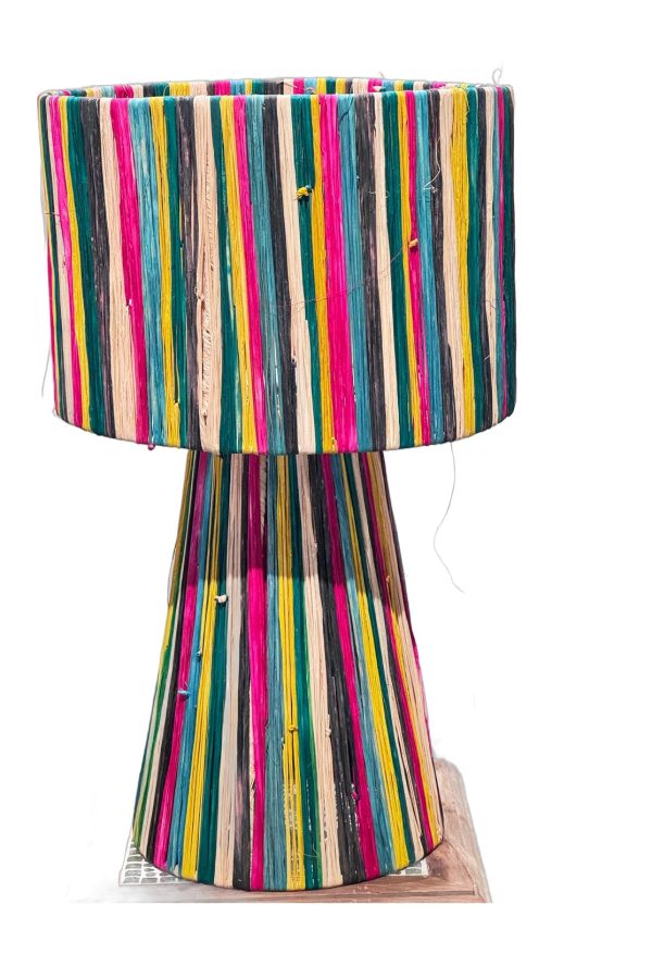 Raffia Staande Lamp Colorful Striped