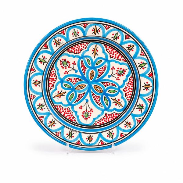Marokkaans Sierbord Turquoise/Rood 27cm