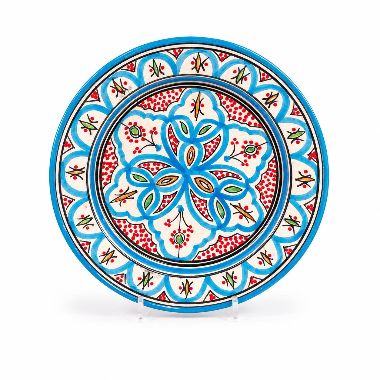 Marokkaans Sierbord Turquoise/Rood 27cm