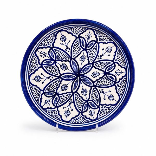 Marokkaans Sierbord Blauw/Wit 35cm