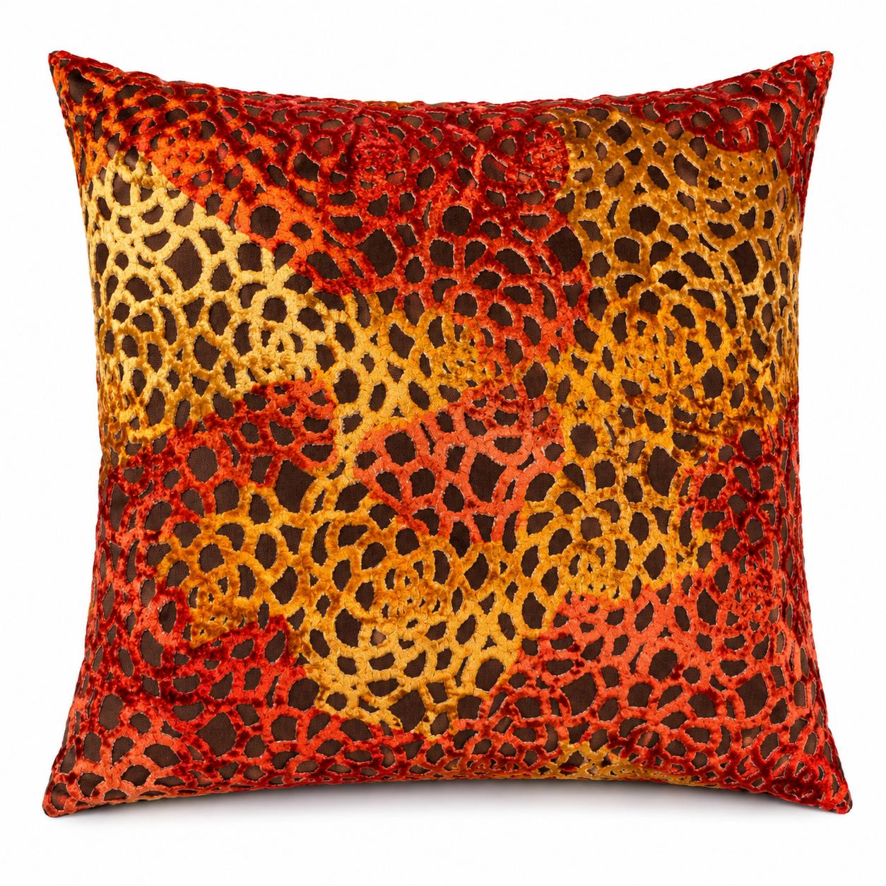 Velvet Patchwork Kussen Oranje 40x40